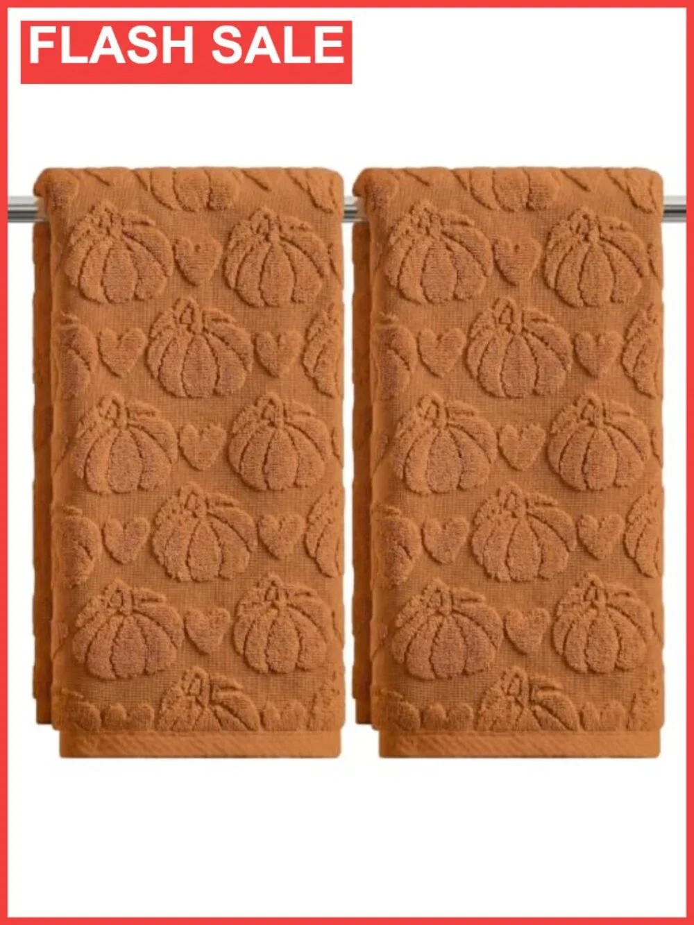 2 Pcs 100% Cotton Jacquard Hand Towels 13.7 x 29.5 Soft Absorbent
